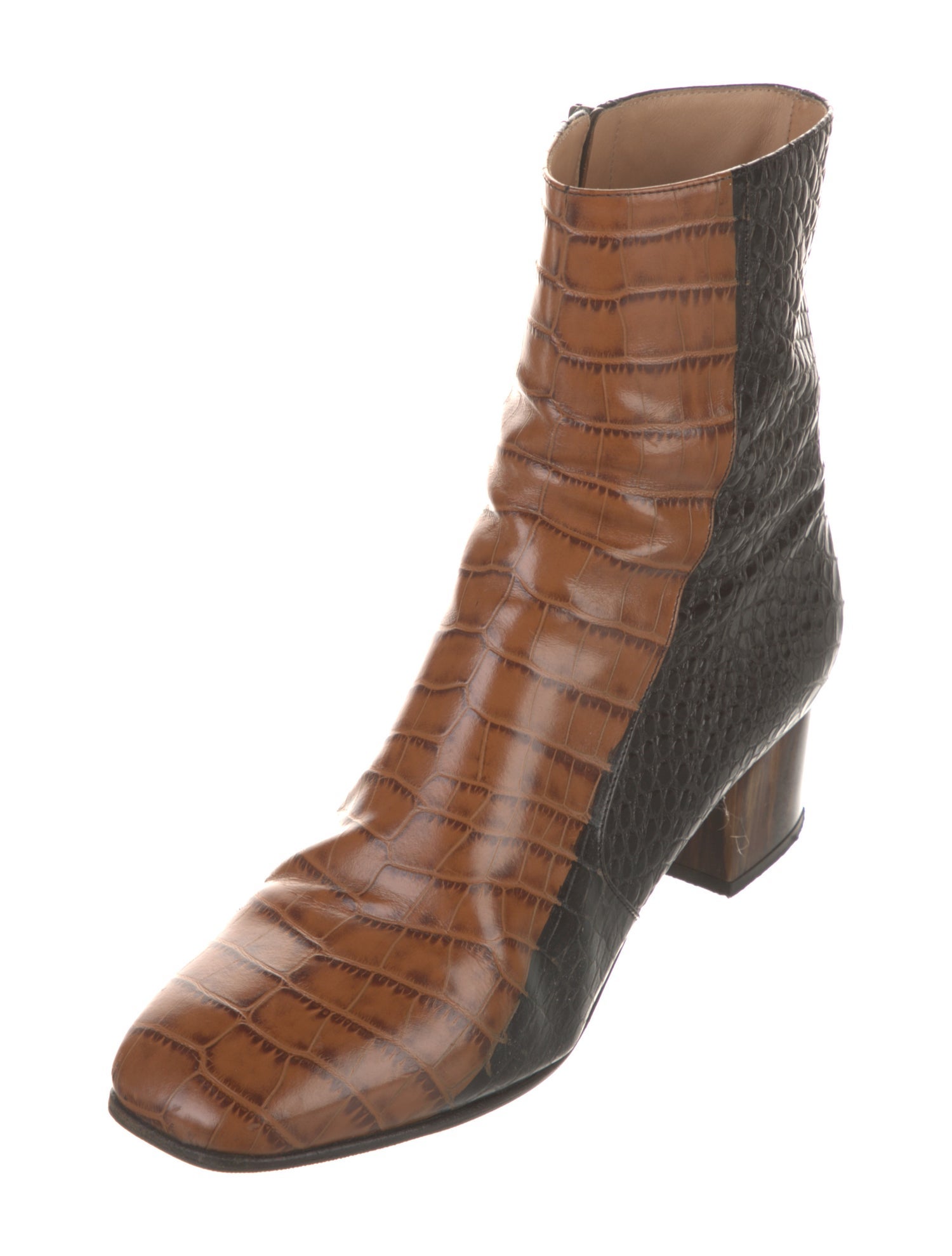 Dries Van Noten Leather Animal Print Boots