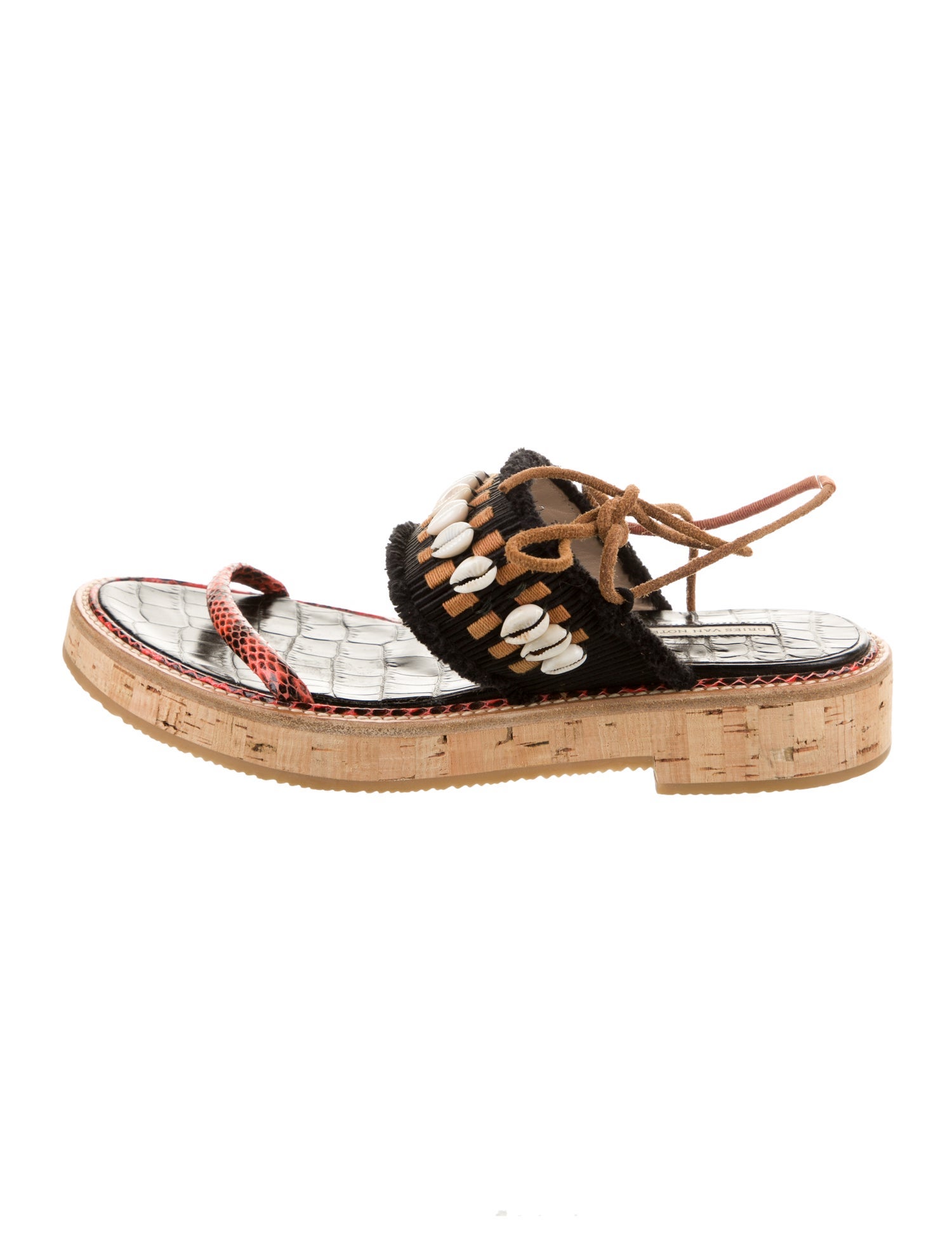 Dries Van Noten Leather Grosgrain Trim Espadrilles