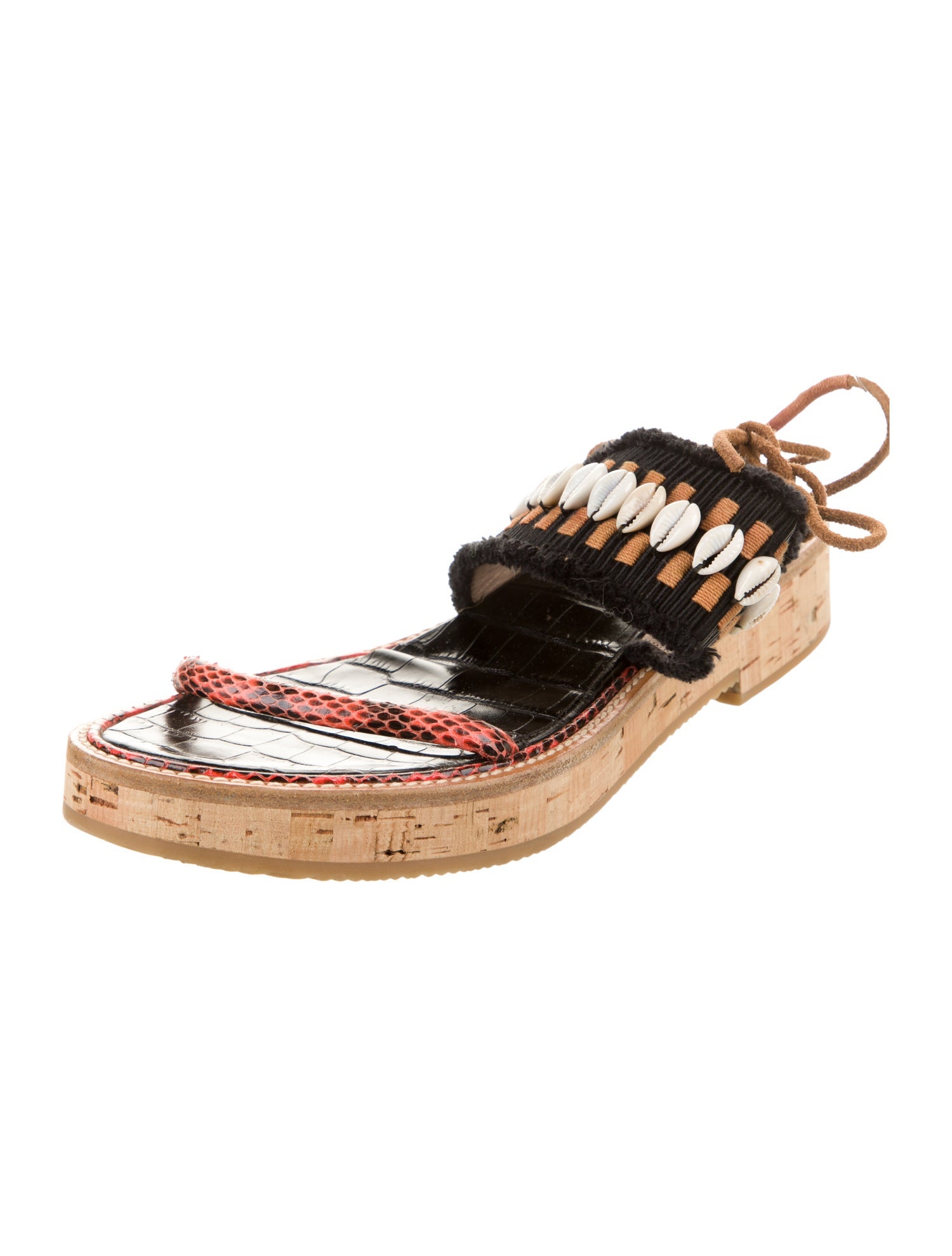 Dries Van Noten Leather Grosgrain Trim Espadrilles