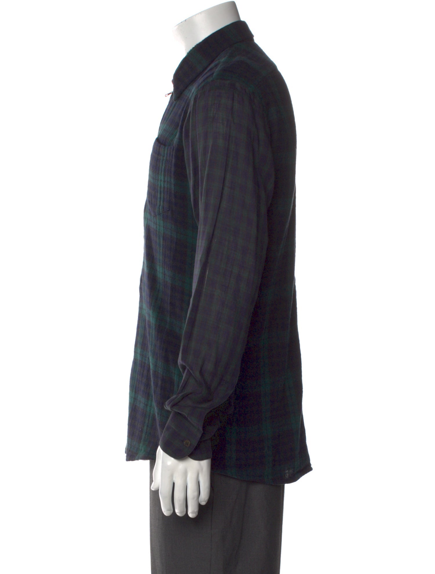 Dries Van Noten Plaid Print Long Sleeve Dress Shirt