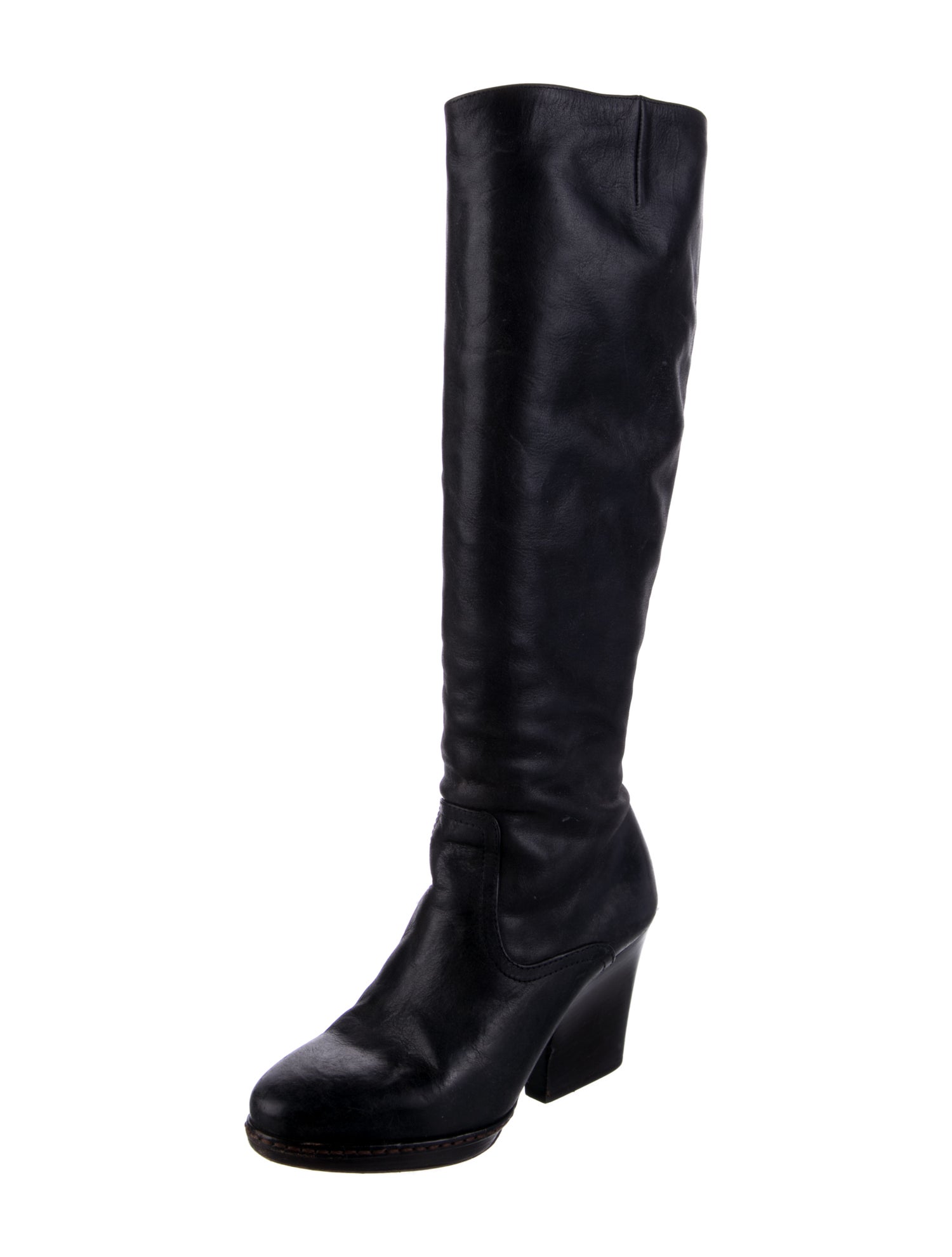 Dries Van Noten Leather Riding Boots