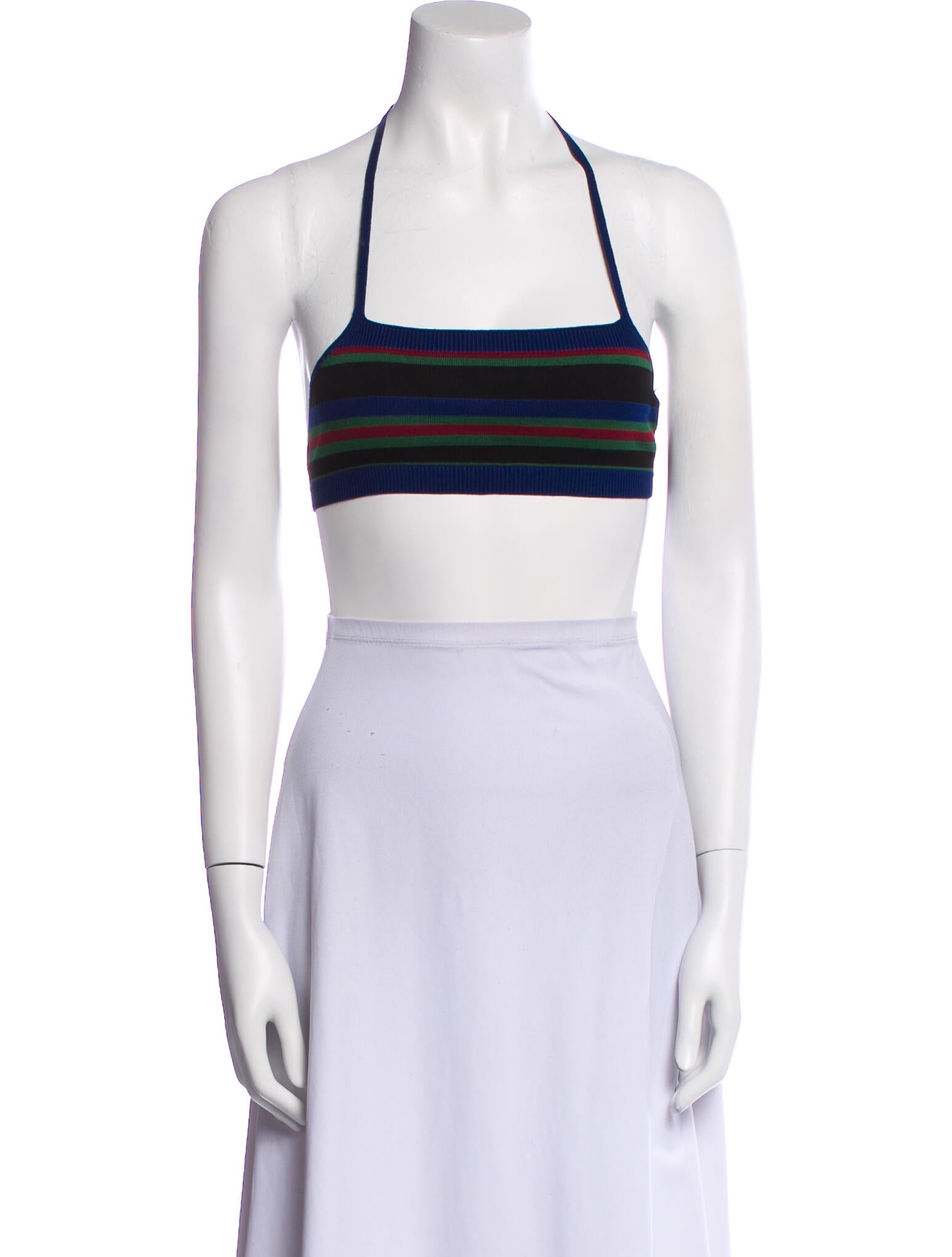Dries Van Noten Striped Square Neckline Crop Top