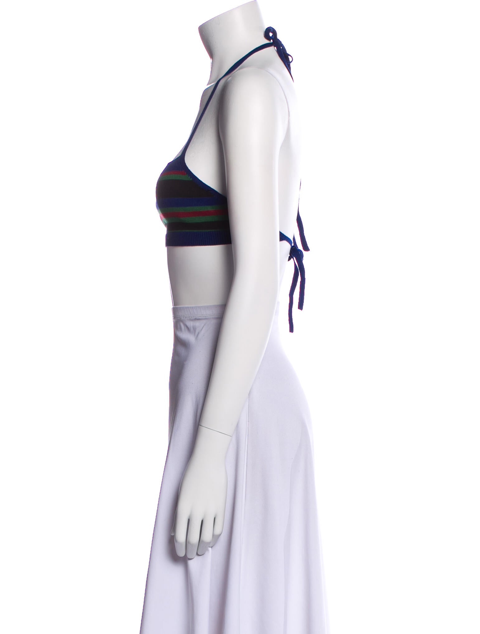 Dries Van Noten Striped Square Neckline Crop Top