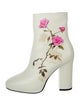 Dries Van Noten Leather Floral Print Lace-Up Boots
