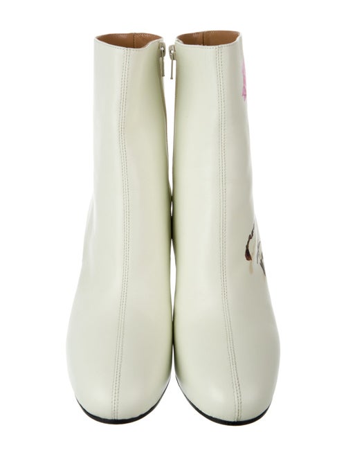 Dries Van Noten Leather Floral Print Lace-Up Boots