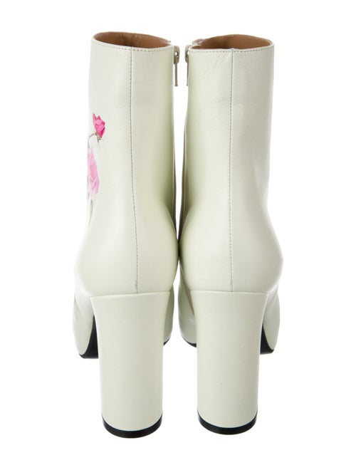 Dries Van Noten Leather Floral Print Lace-Up Boots