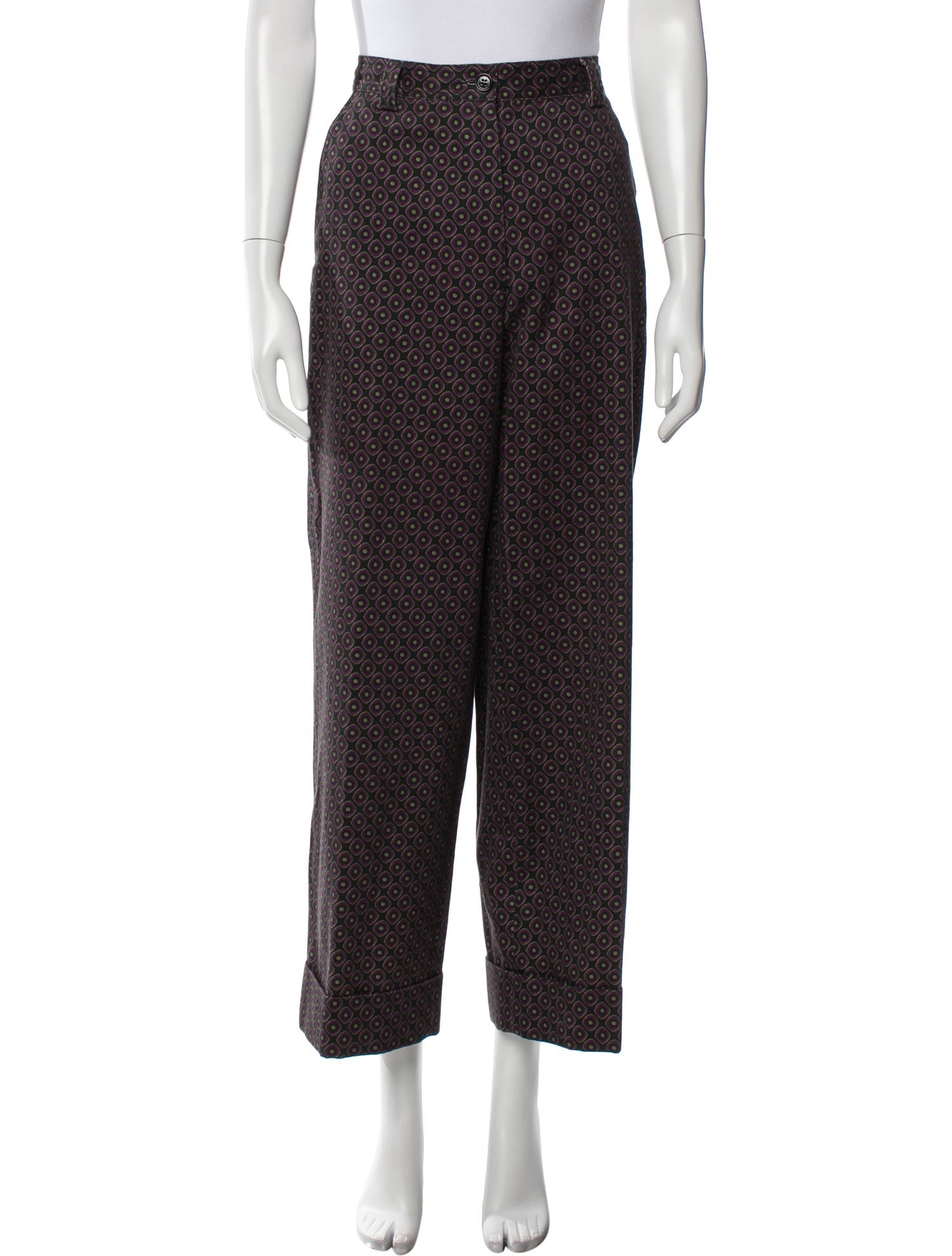 Dries Van Noten Printed Wide Leg Pants