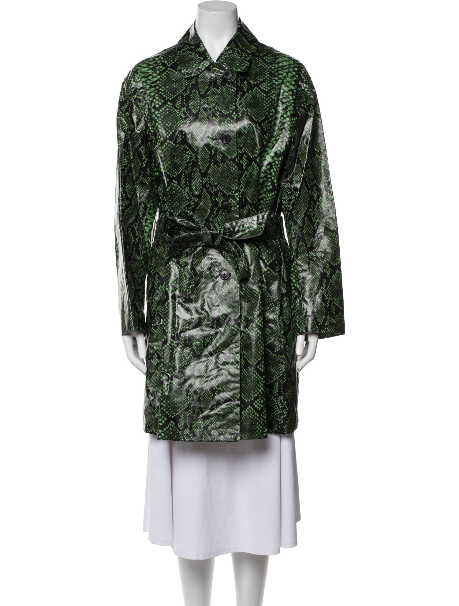 Dries Van Noten Animal Print Trench Coat
