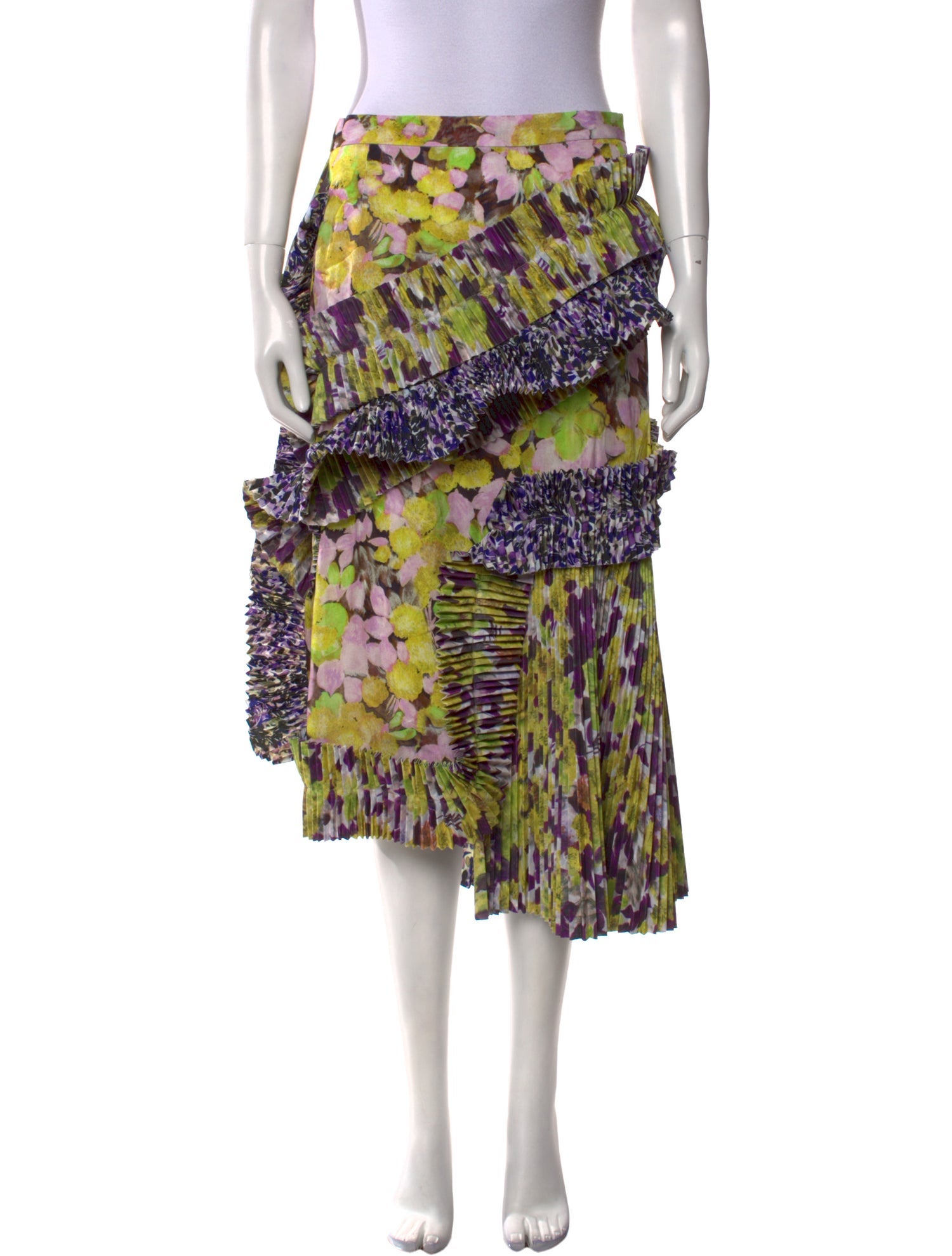 Dries Van Noten Floral Print Midi Length Skirt