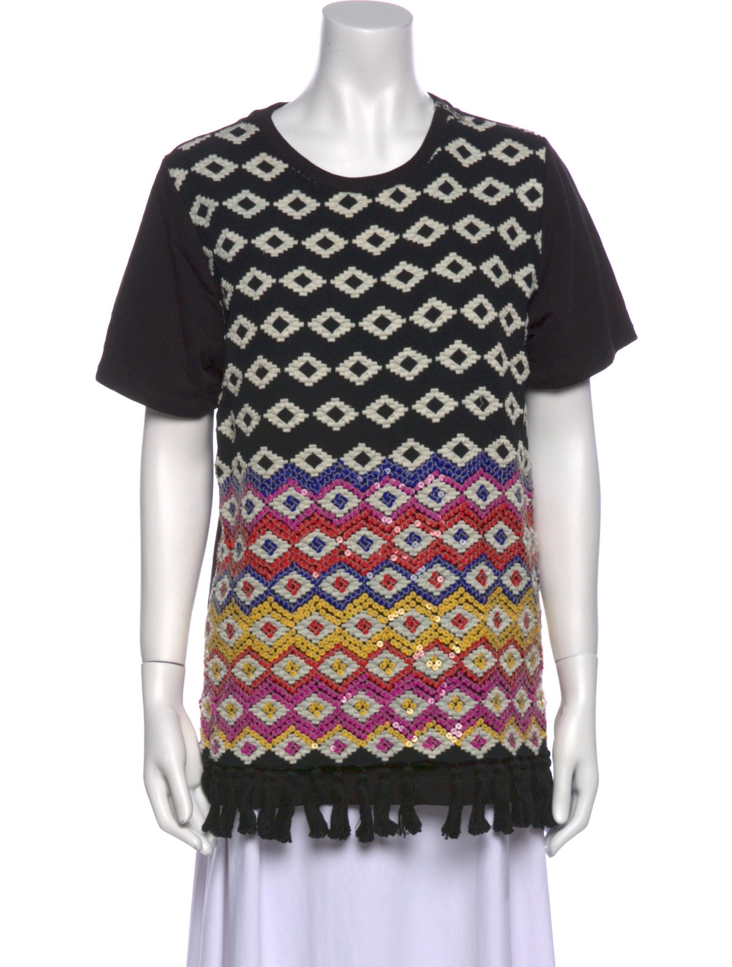 Dries Van Noten Printed Crew Neck Tunic