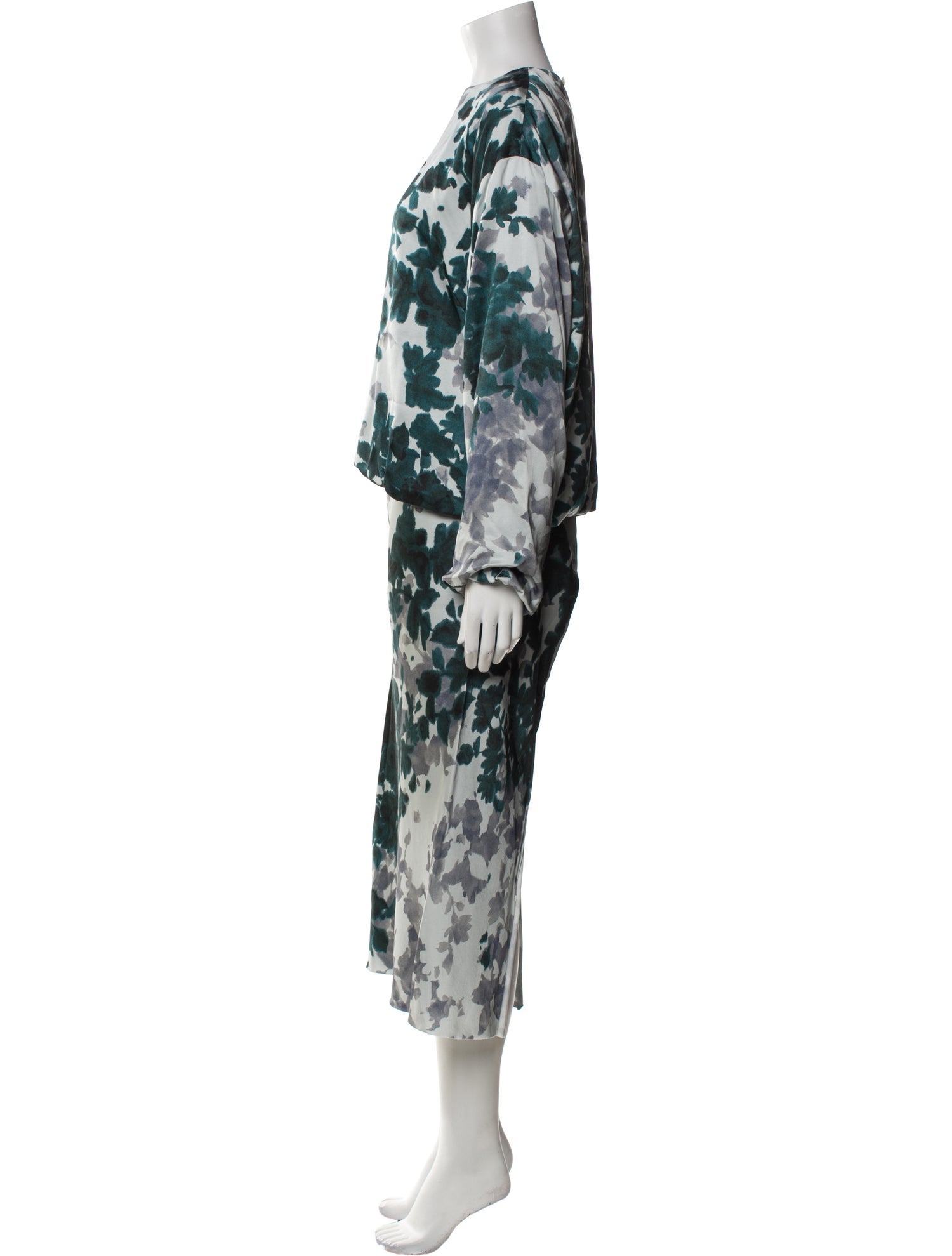 Dries Van Noten Printed Keyhole Accent Skirt Set