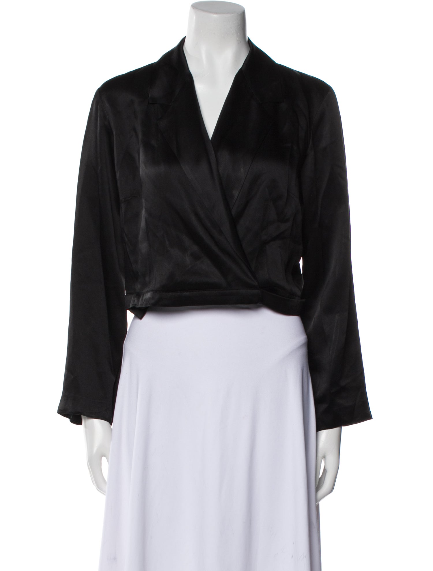 Dries Van Noten V-Neck Long Sleeve Crop Top