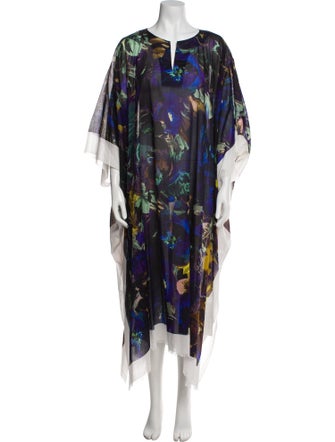 Dries Van Noten Printed Raw-Edge Trim Cover-Up