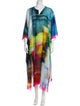 Dries Van Noten Tie-Dye Print Raw-Edge Trim Cover-Up