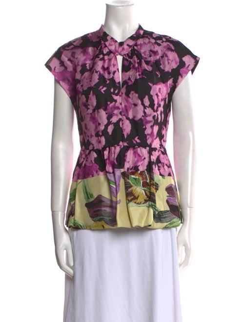 Dries Van Noten Silk Floral Print Blouse