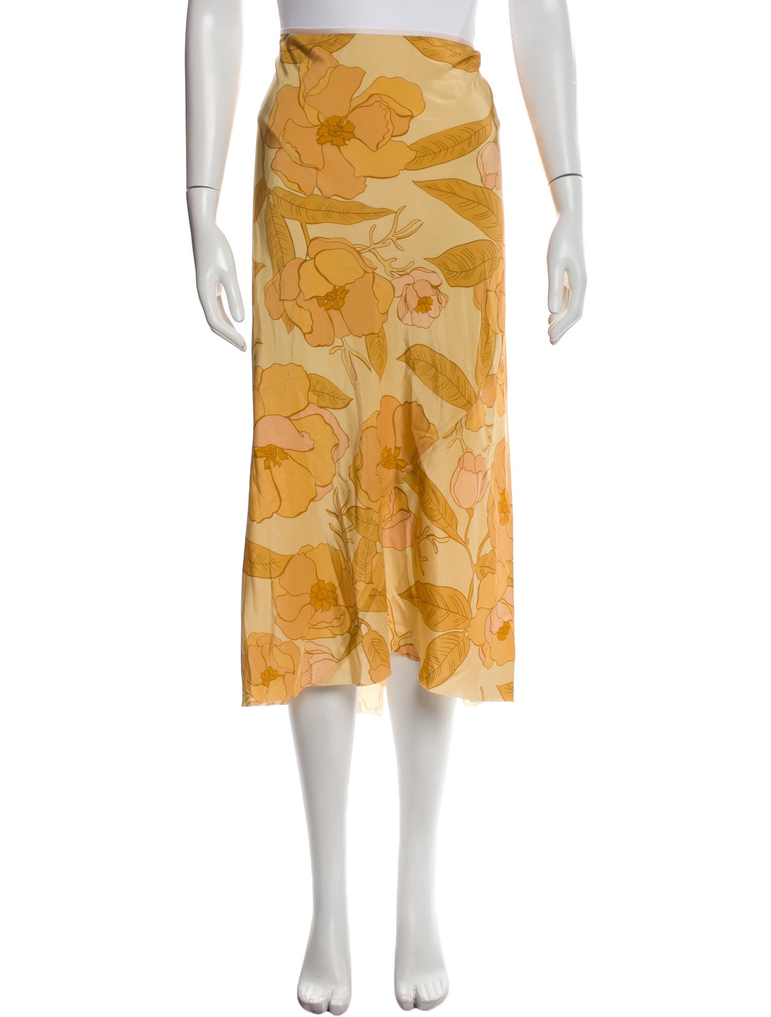 Dries Van Noten Silk Midi Length Skirt