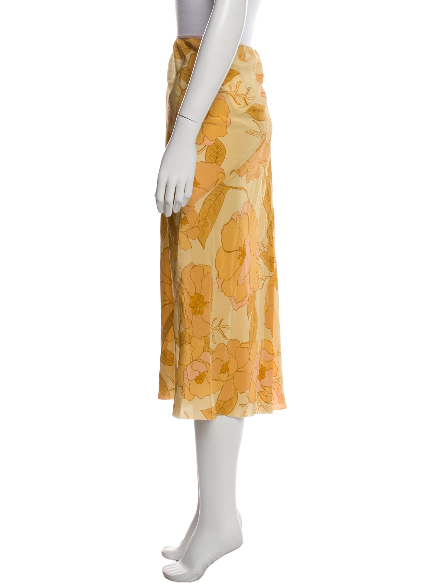 Dries Van Noten Silk Midi Length Skirt