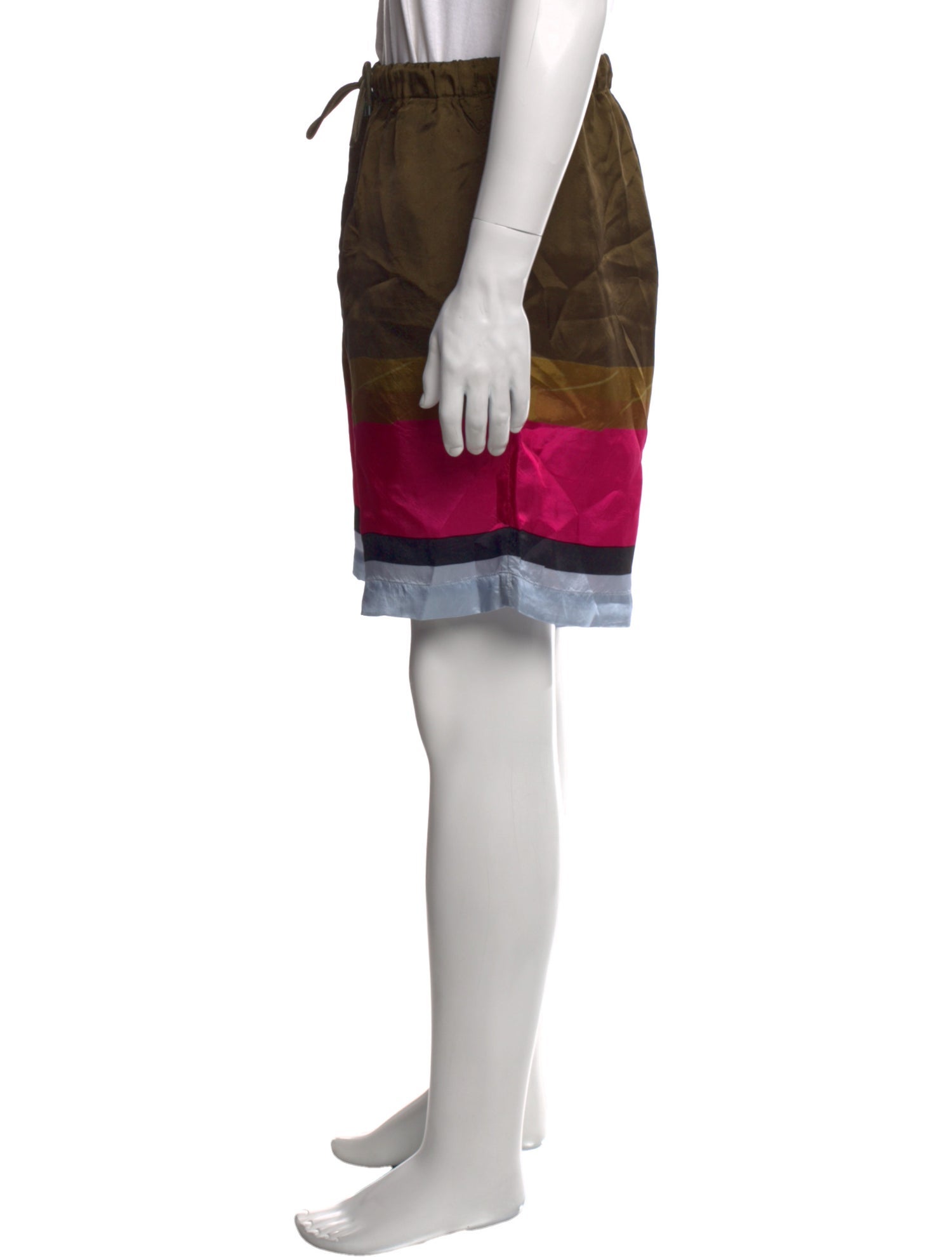 Dries Van Noten Colorblock Pattern Athletic Shorts