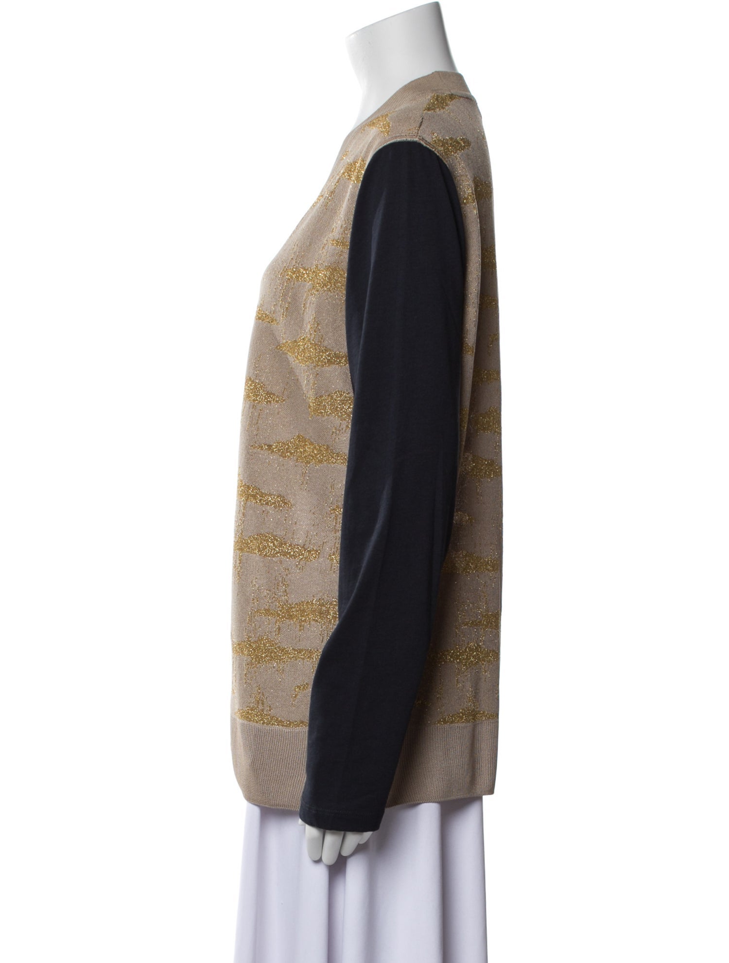 Dries Van Noten Printed V-Neck Button-Up Top