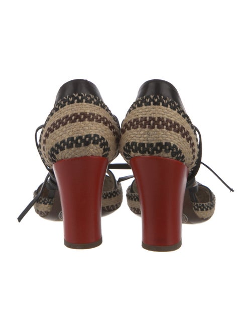 Dries Van Noten Leather Animal Print T-Strap Pumps