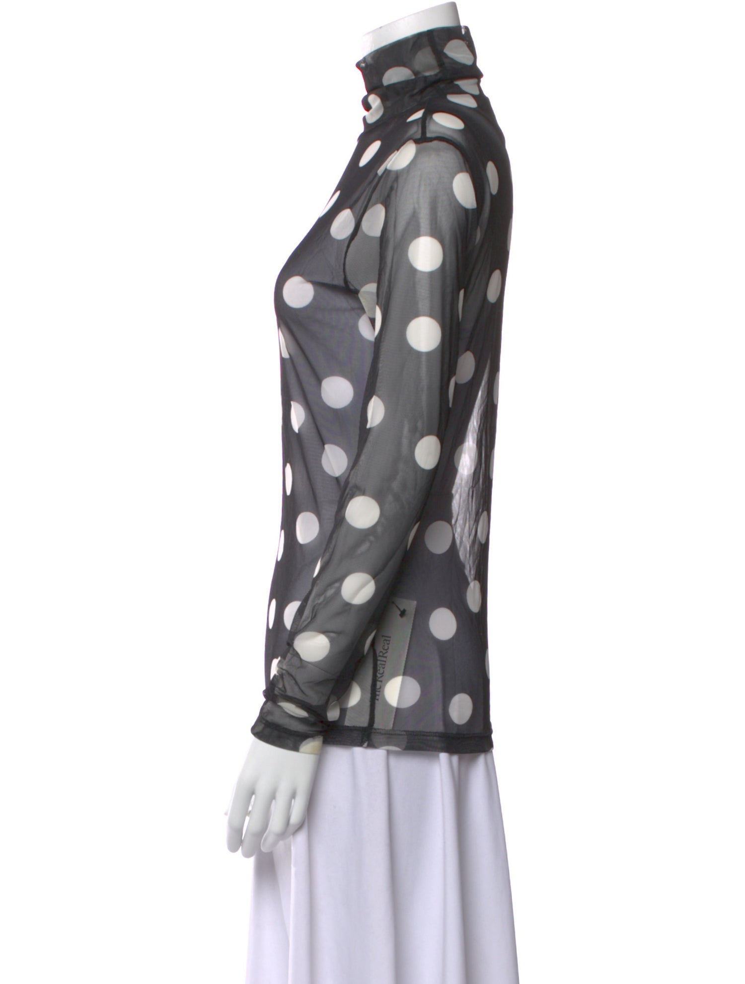 Dries Van Noten Polka Dot Print Turtleneck Blouse