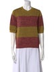 Dries Van Noten Colorblock Pattern Crew Neck Top