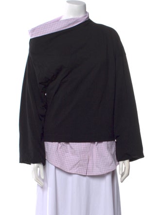 Dries Van Noten Cowl Neck Long Sleeve Top