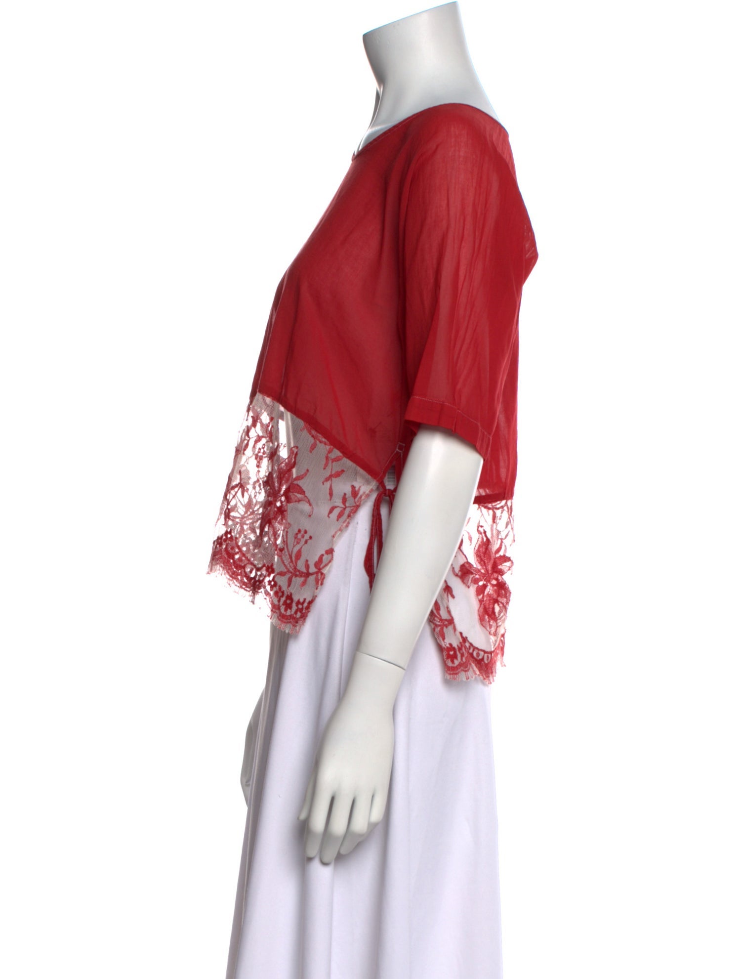 Dries Van Noten Scoop Neck Short Sleeve Crop Top