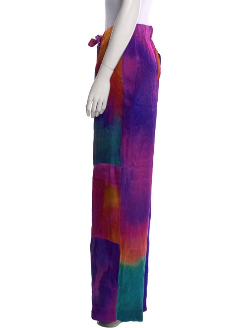 Dries Van Noten Tie-Dye Print Wide Leg Pants