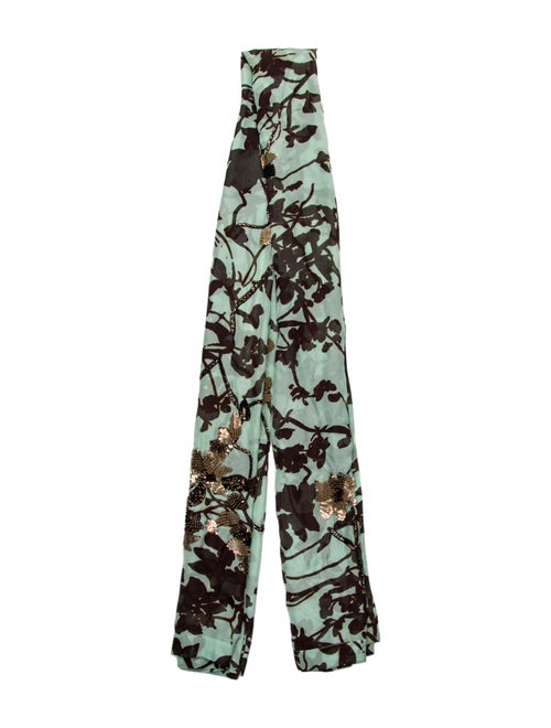 Dries Van Noten Silk Floral Print Scarf