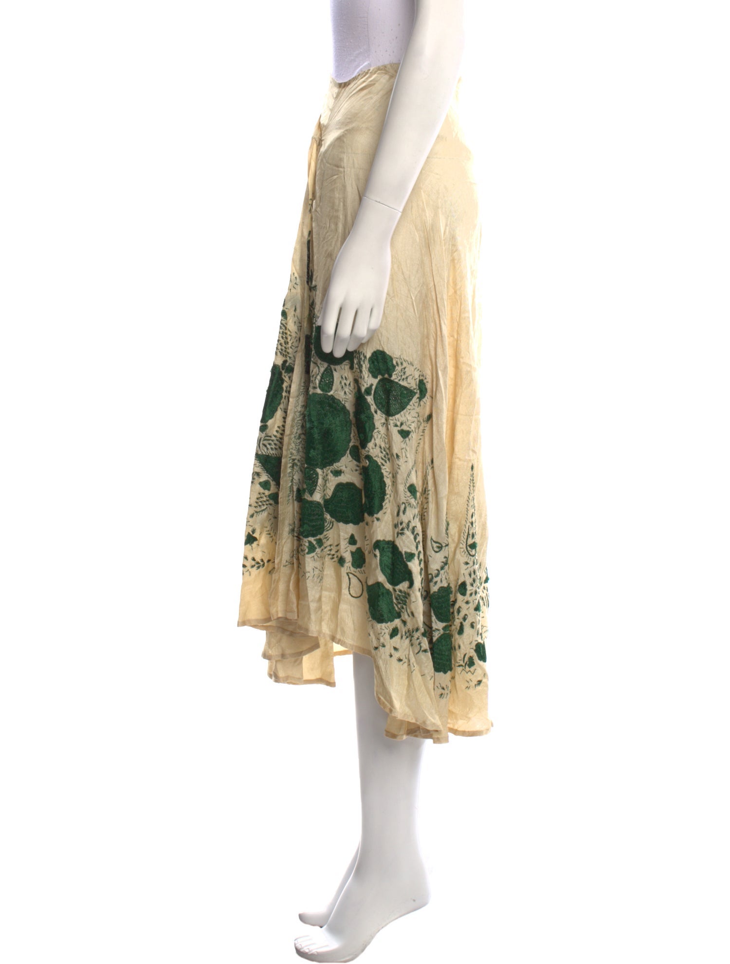 Dries Van Noten Floral Print Midi Length Skirt