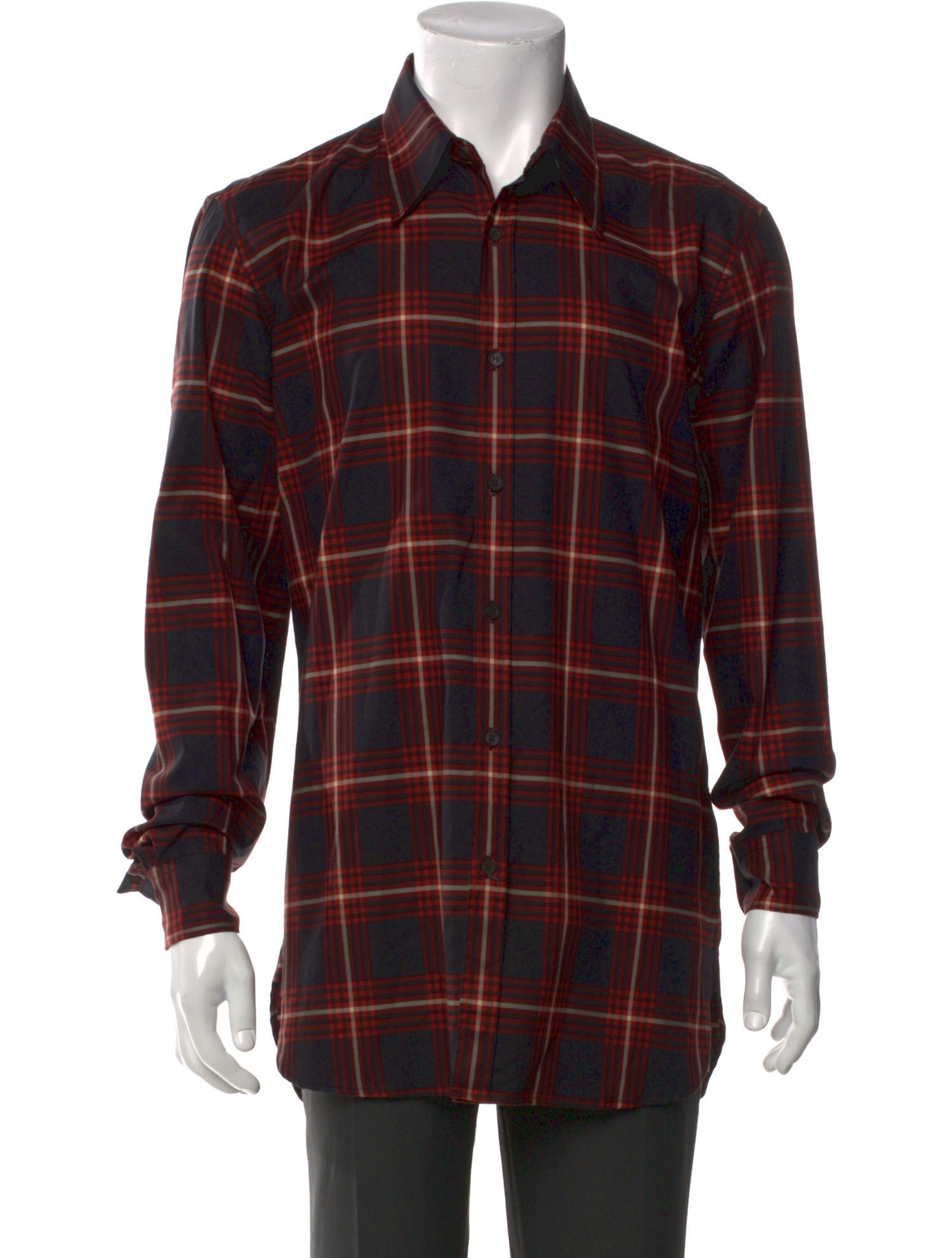 Dries Van Noten Plaid Print Long Sleeve Shirt