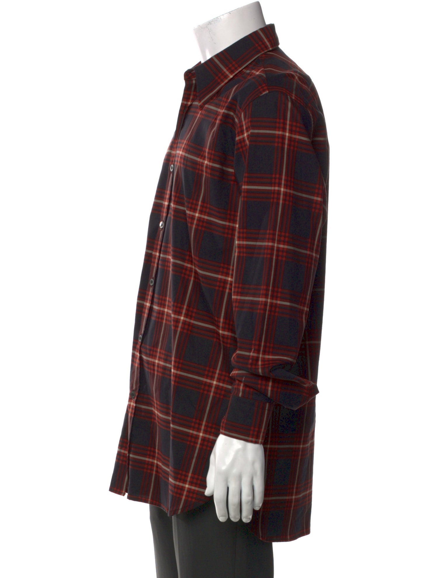 Dries Van Noten Plaid Print Long Sleeve Shirt