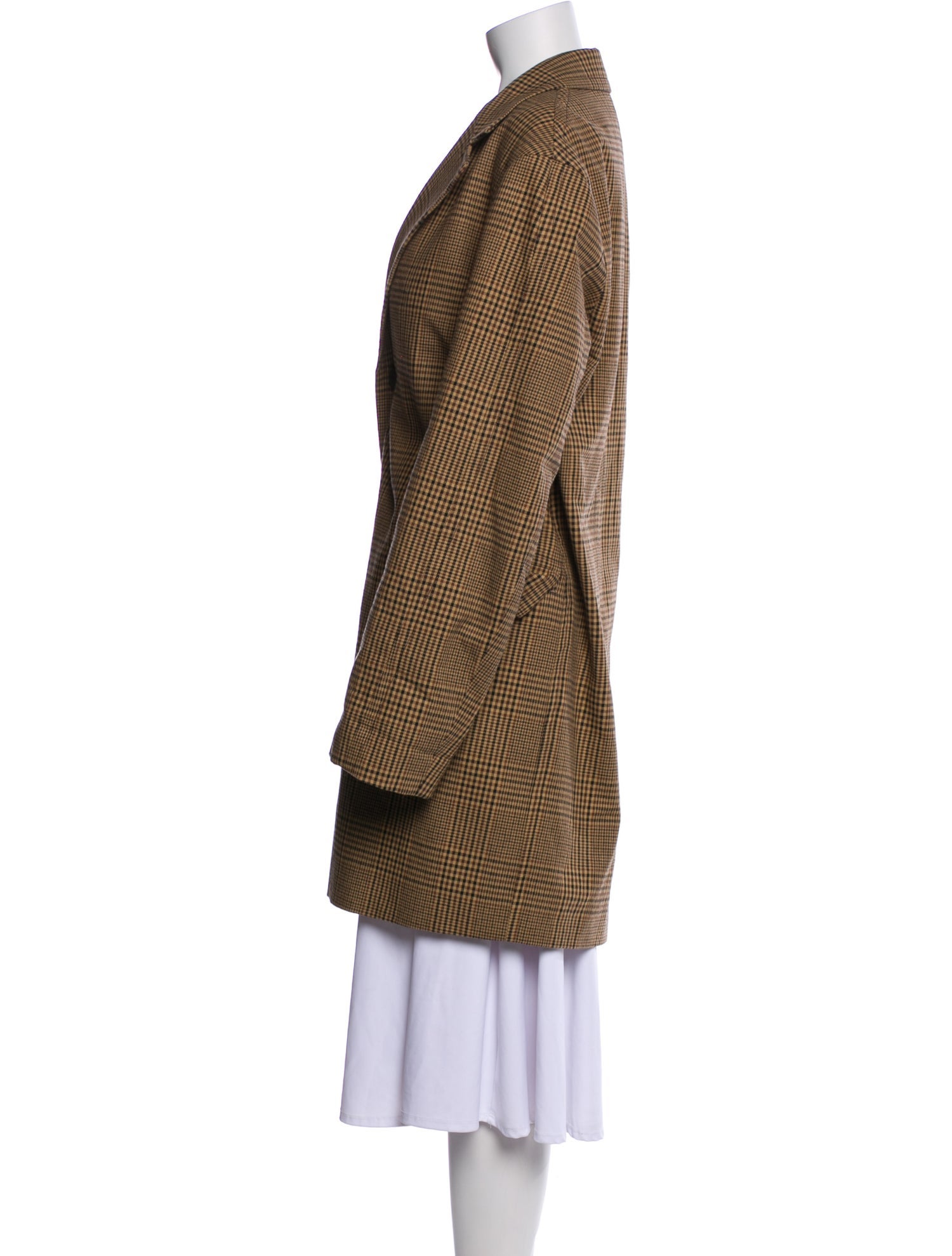 Dries Van Noten Plaid Print Peacoat