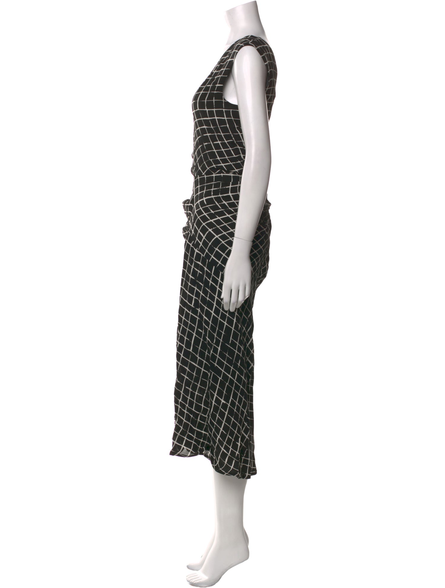 Dries Van Noten Plaid Print Long Dress