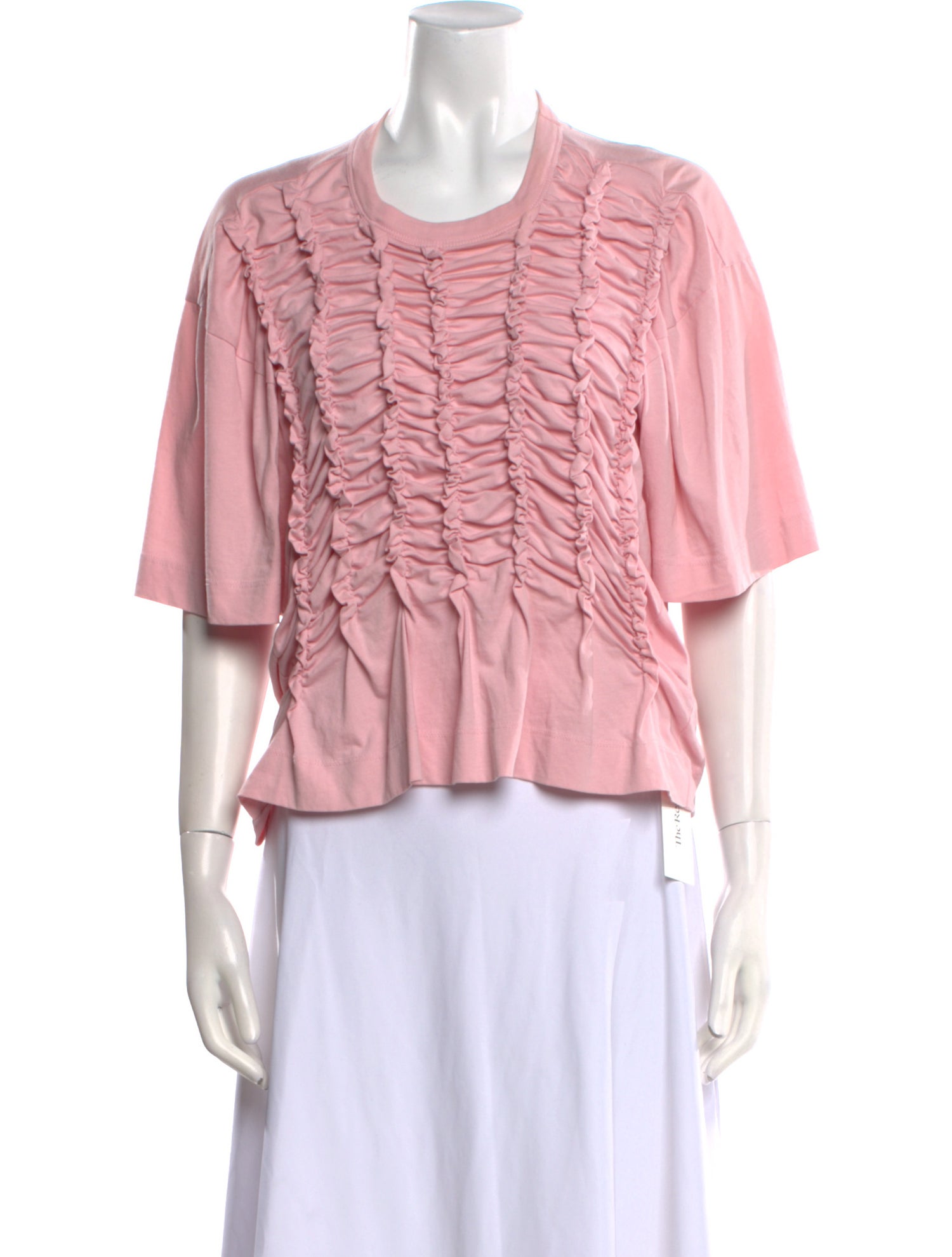 Dries Van Noten Crew Neck Three-Quarter Sleeve Crop Top