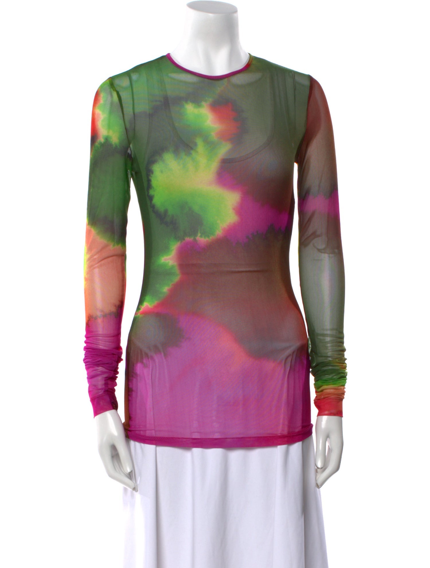 Dries Van Noten Tie-Dye Print Crew Neck Blouse