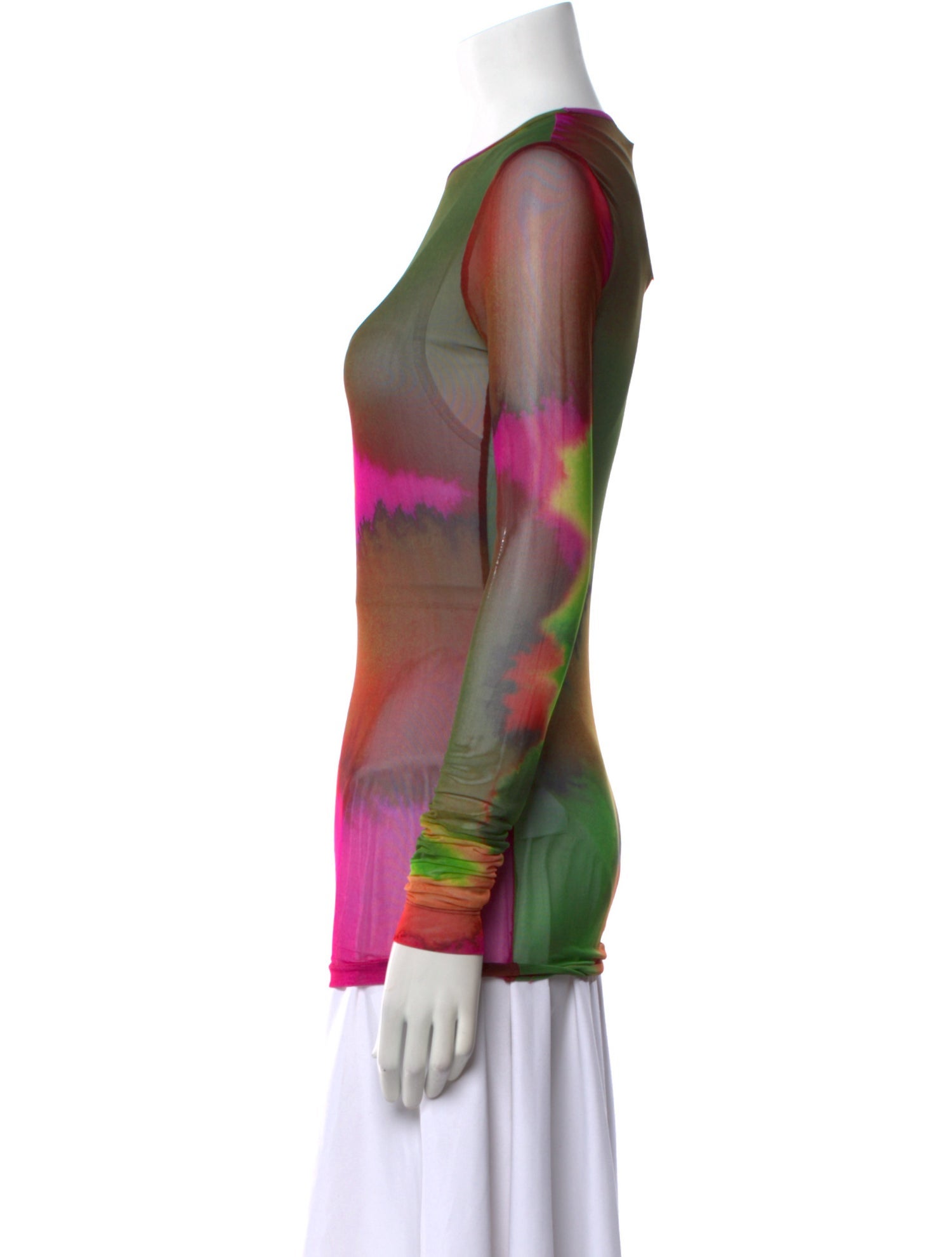 Dries Van Noten Tie-Dye Print Crew Neck Blouse