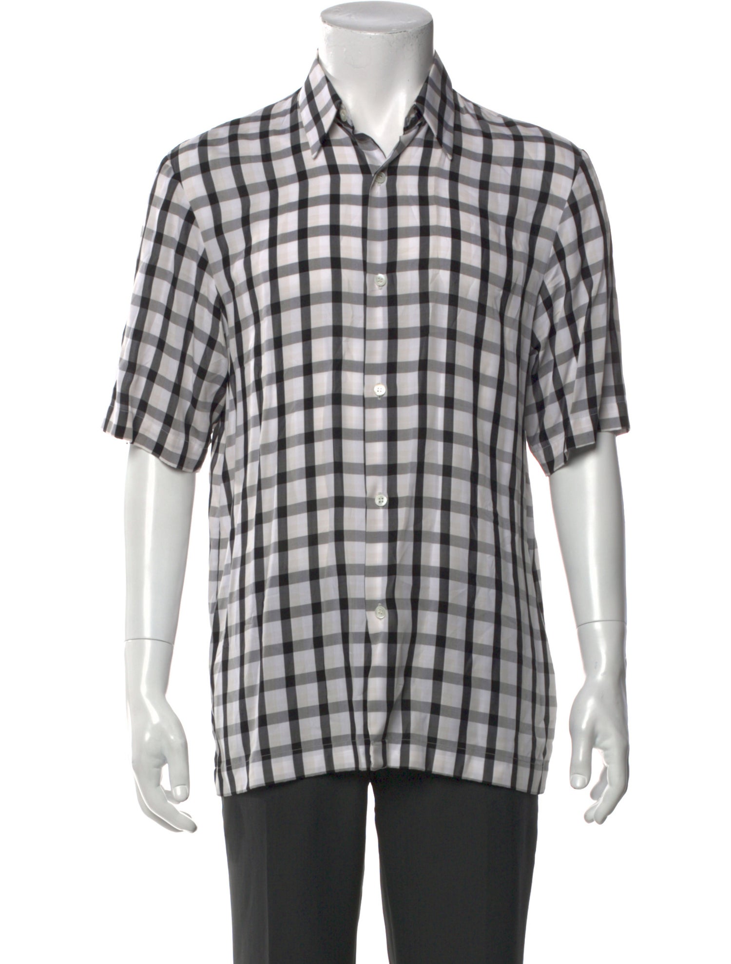 Dries Van Noten Plaid Print Short Sleeve Shirt