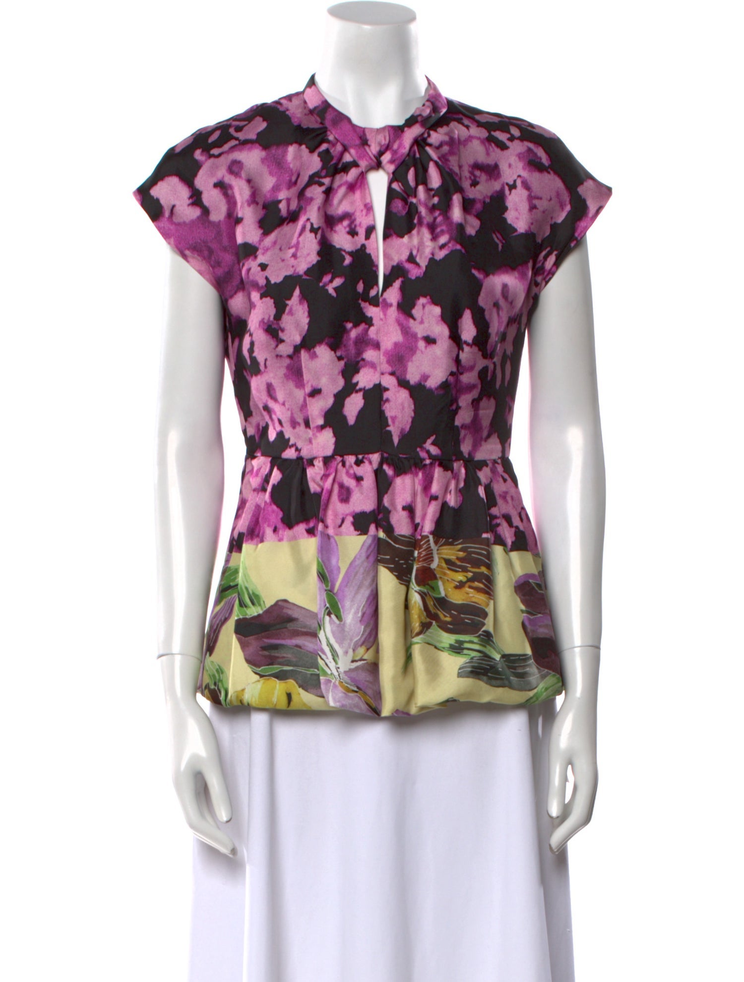 Dries Van Noten Silk Floral Print Blouse