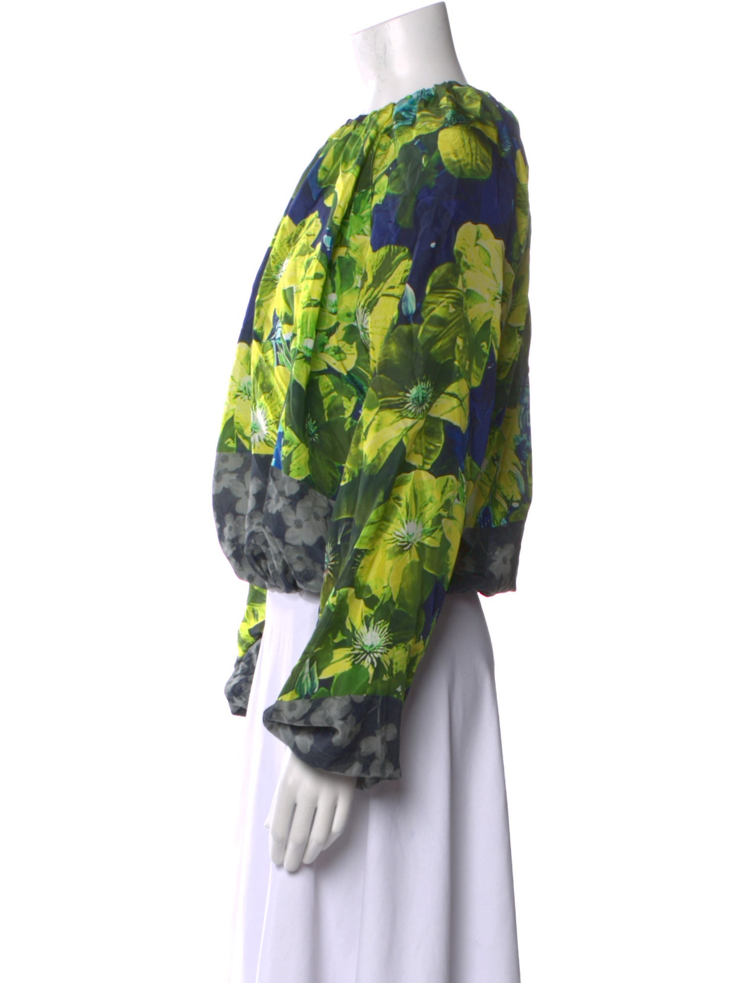 Dries Van Noten Silk Floral Print Blouse