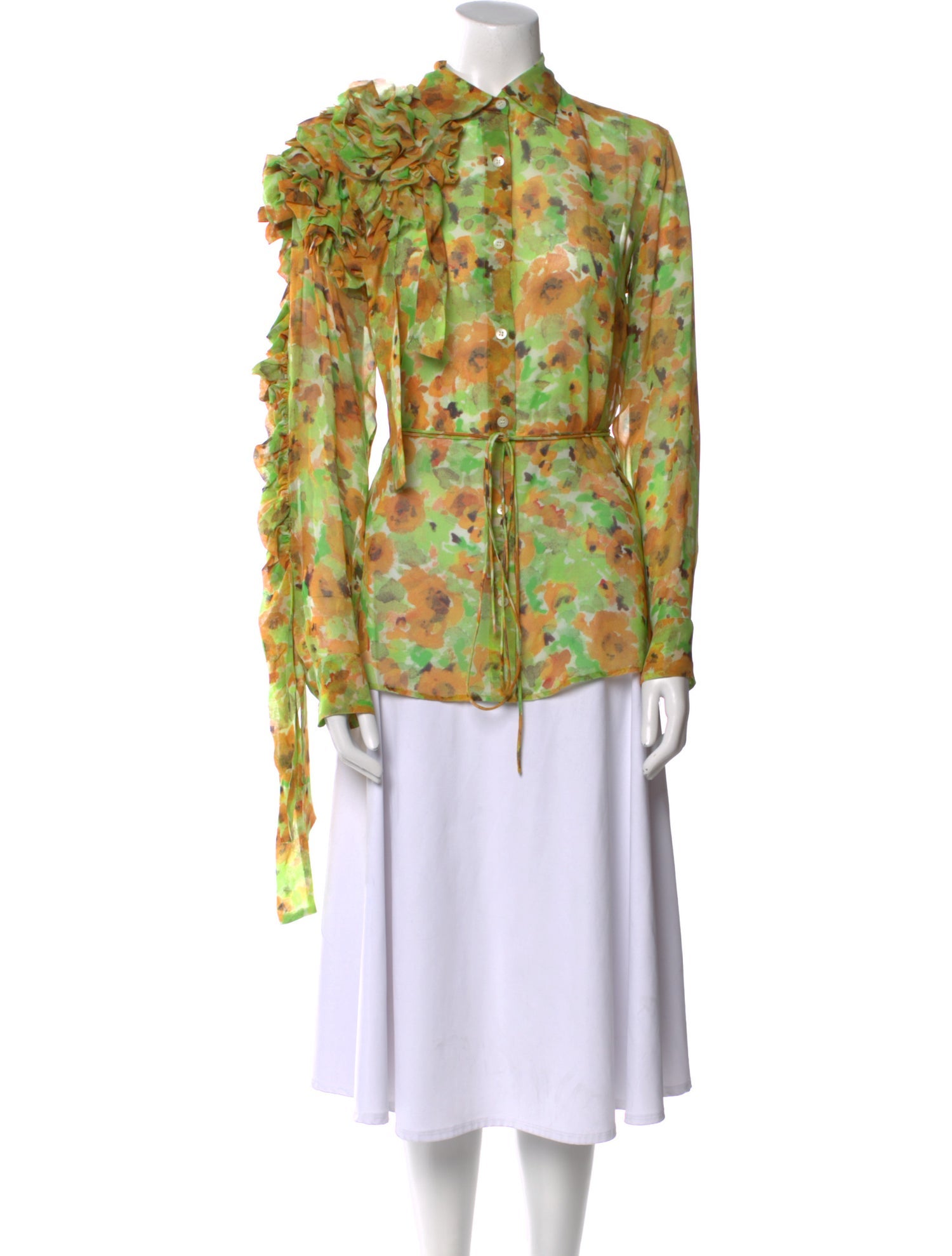 Dries Van Noten Silk Floral Print Blouse w/ Tags