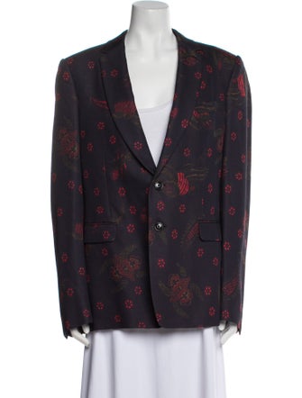 Dries Van Noten Wool Floral Print Blazer