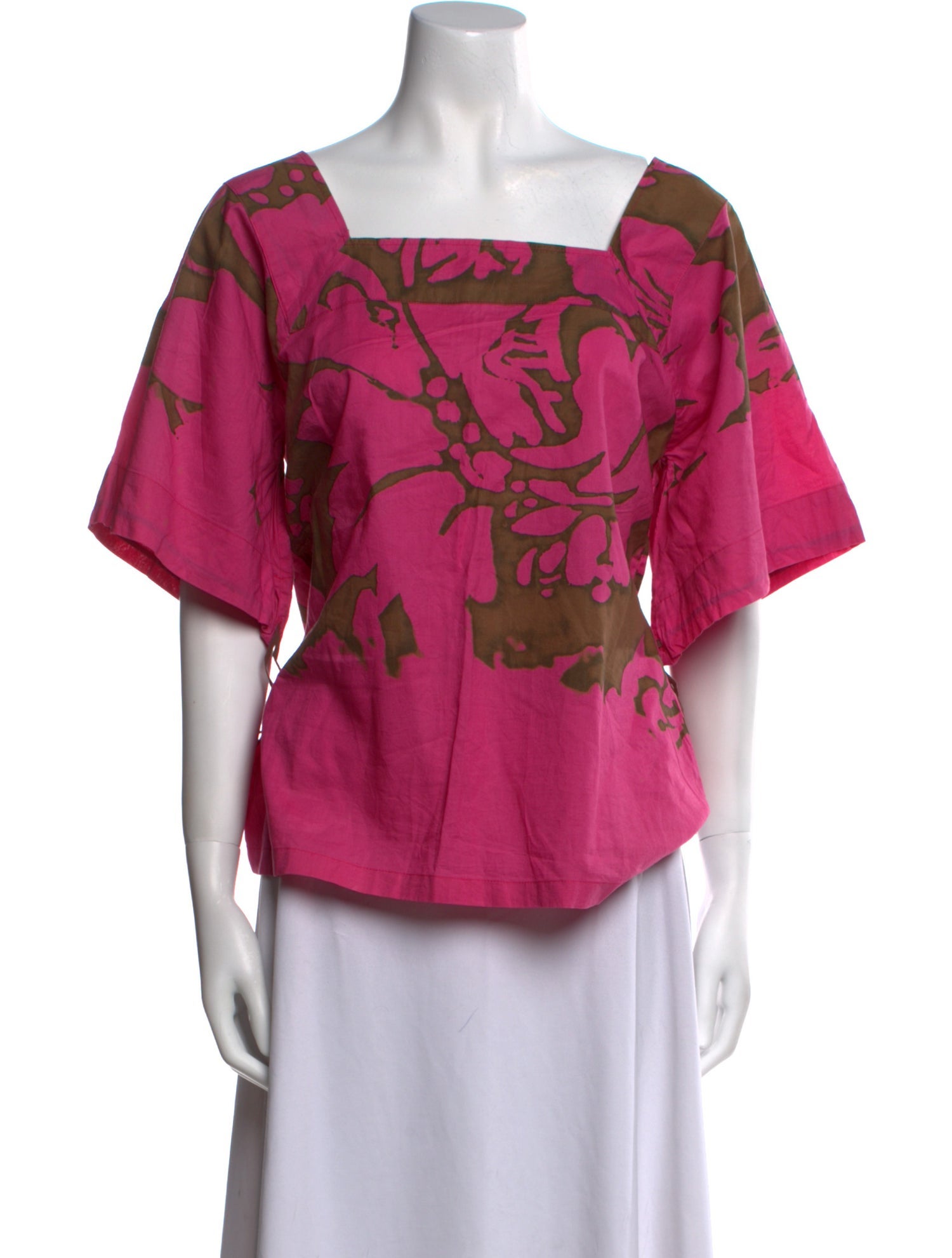 Dries Van Noten Floral Print Square Neckline Blouse
