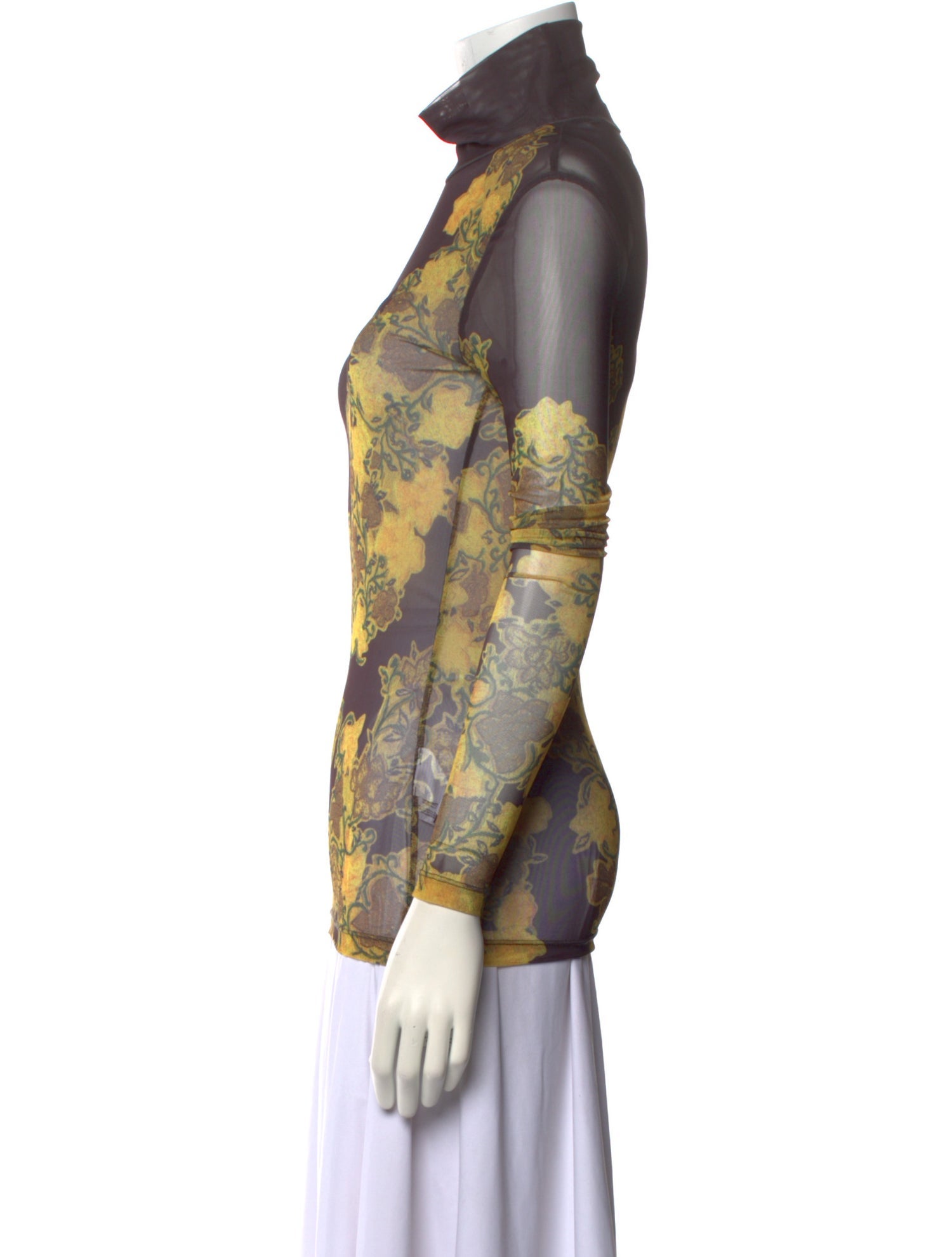 Dries Van Noten Floral Print Turtleneck Top
