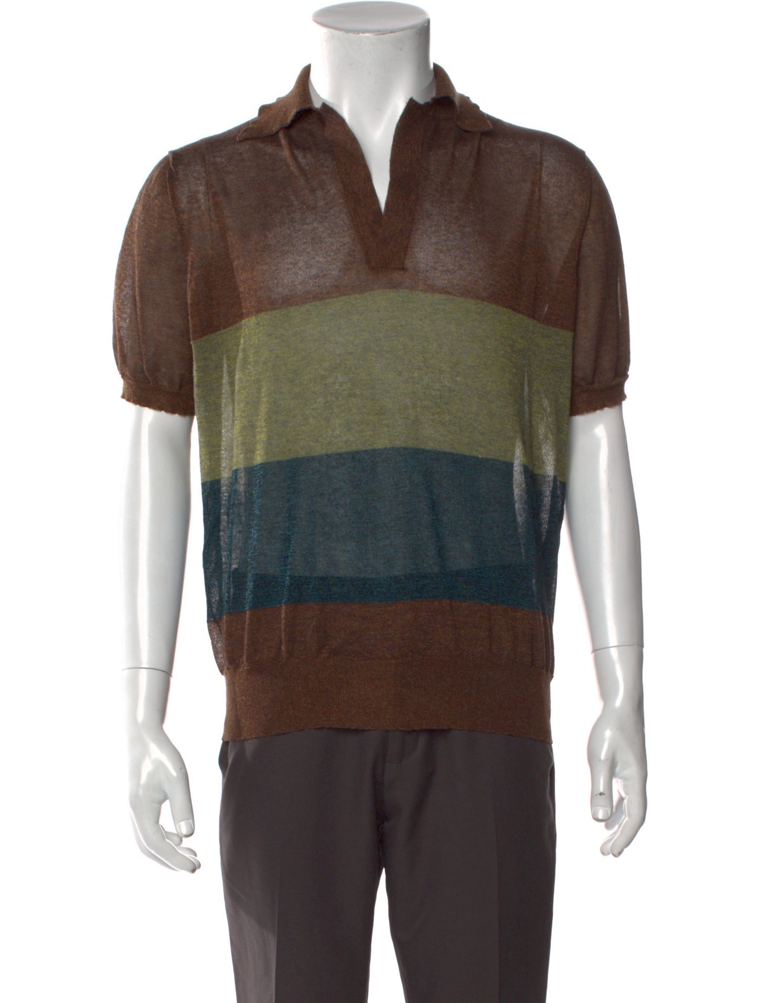 Dries Van Noten Colorblock Pattern Short Sleeve Shirt