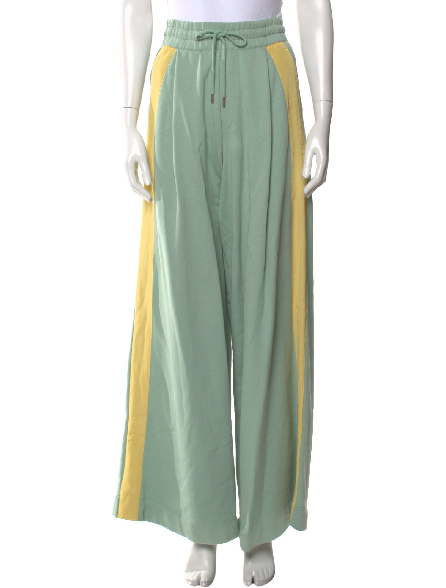 Dries Van Noten Colorblock Pattern Wide Leg Pants