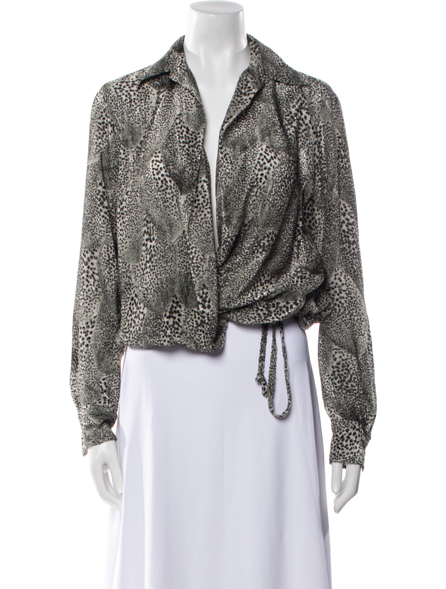 Dries Van Noten Printed V-Neck Crop Top w/ Tags