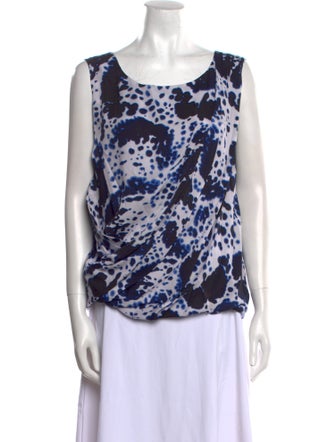 Dries Van Noten Animal Print Scoop Neck Top