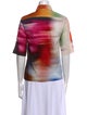 Dries Van Noten Tie-Dye Print Short Sleeve Button-Up Top